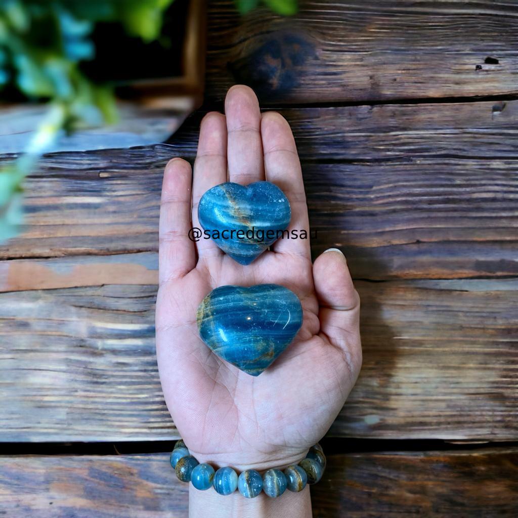 Lemurian Aquatine Calcite Heart