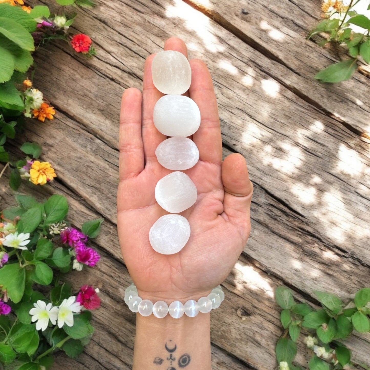 Selenite/Satin Spar Tumbled