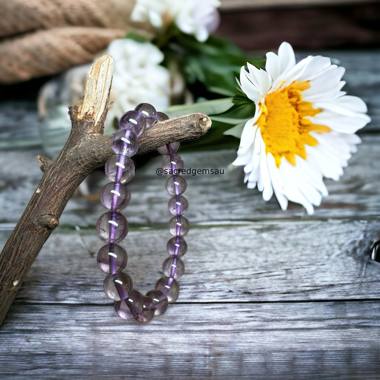 Brazilian Ice Amethyst 9mm Bracelet